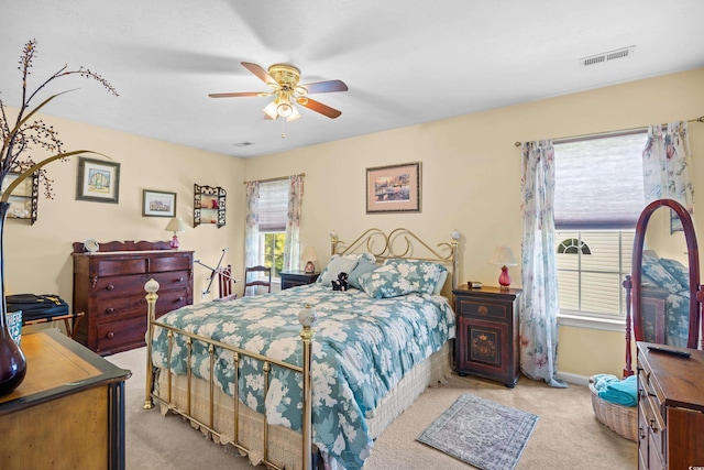 509 June Bug Ct, Myrtle Beach, SC 29588 - bedroom with light carpet and a ceiling fan