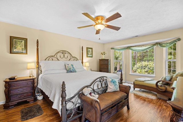 509 June Bug Ct, Myrtle Beach, SC 29588 - bedroom featuring multiple windows, hardwood / wood-style floors, and ceiling fan