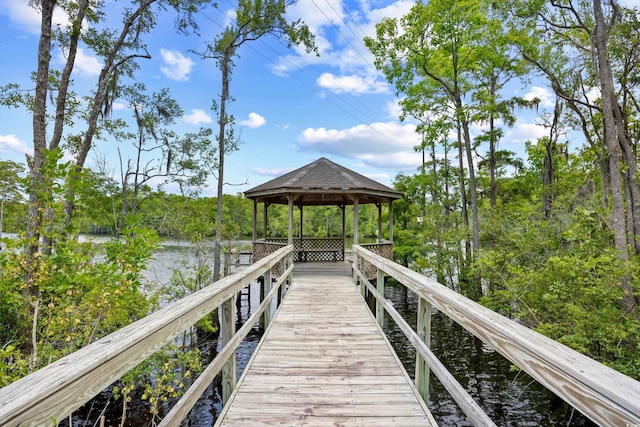 509 June Bug Ct, Myrtle Beach, SC 29588 - dock featuring a gazebo and a water view