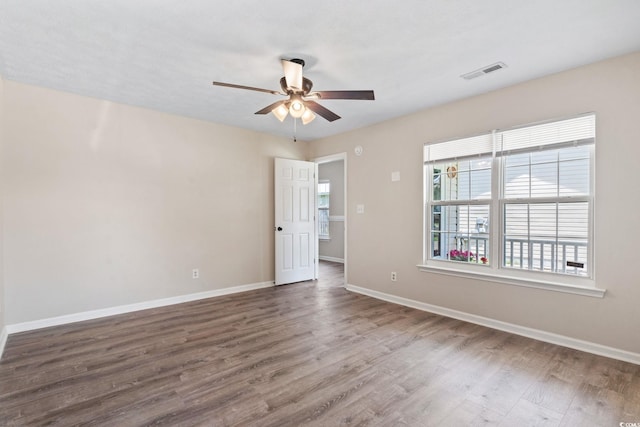 1007 Autumn Dr, Murrells Inlet, SC 29576 - spare room featuring ceiling fan and wood finished floors