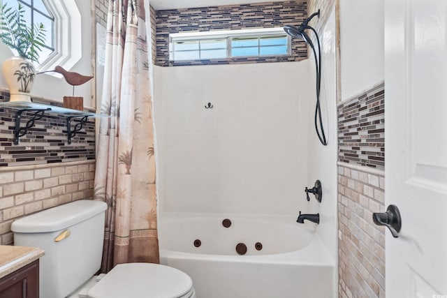 1007 Autumn Dr, Murrells Inlet, SC 29576 - full bath featuring shower / bathtub combination with curtain, vanity, and tile walls