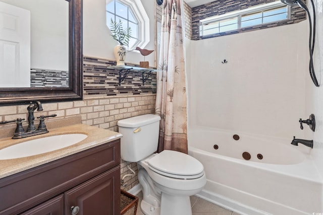 1007 Autumn Dr, Murrells Inlet, SC 29576 - full bath featuring vanity, shower / bathtub combination with curtain, and tile patterned floors