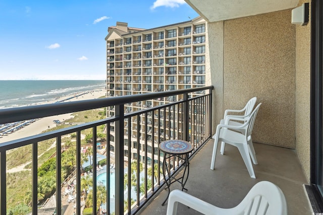 4800 S Ocean Blvd Unit 1008, North Myrtle Beach, SC 29582 - balcony with view of water and beach