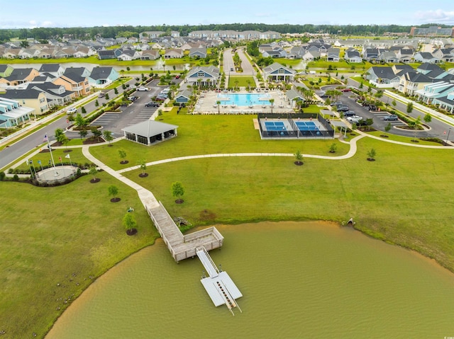 5087 Sundrop Ln, Little River, SC 29566 - aerial perspective of suburban area with a pool area and a large body of water