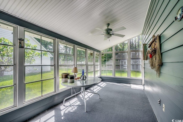 220 Gateway Dr, Little River, SC 29566 - sunroom featuring a ceiling fan, lofted ceiling, and healthy amount of natural light