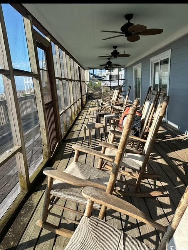 18 Canvas Back Cv Unit 122, Georgetown, SC 29440 - unfurnished sunroom with ceiling fan