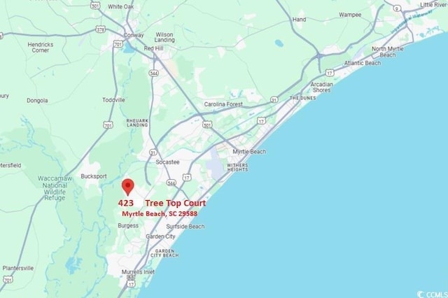 423 Tree Top Ct Unit 23-B, Myrtle Beach, SC 29588 - map of property with streets / nearby areas