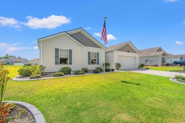 1108 Donald St, Conway, SC 29527 - single story home with concrete driveway, a front yard, and a garage
