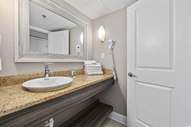 6900 N Ocean Blvd Unit 834, Myrtle Beach, SC 29572 - bathroom featuring vanity and tile patterned flooring