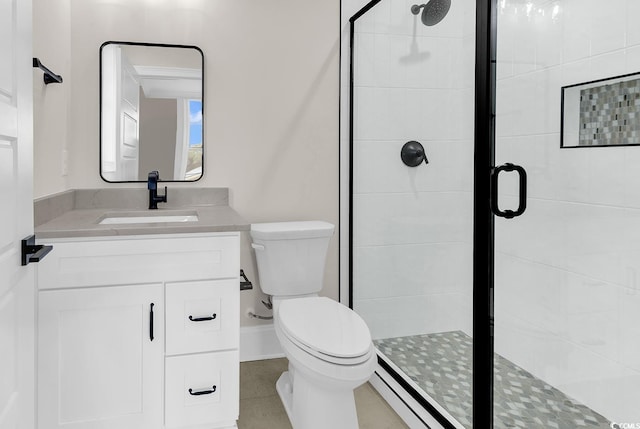 1112 Whispering Winds Dr, Myrtle Beach, SC 29579 - full bathroom with a shower stall, vanity, and a baseboard heating unit