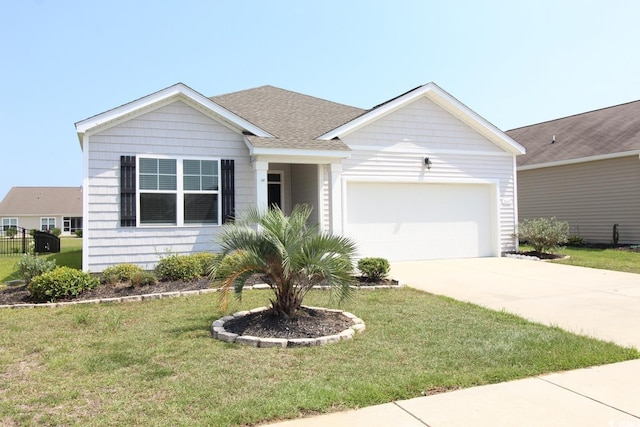 2681 Ophelia Way, Myrtle Beach, SC 29577 - single story home featuring an attached garage, a front yard, driveway, and a shingled roof
