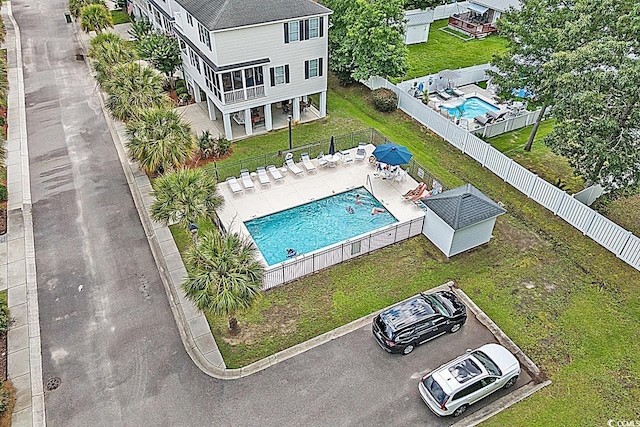 1011 Sable Palm Way, Surfside Beach, SC 29575 - view from above of property featuring a pool