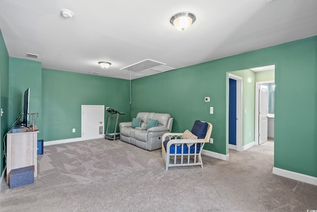 1007 Oak Marsh Ln, North Myrtle Beach, SC 29582 - sitting room with attic access and carpet flooring