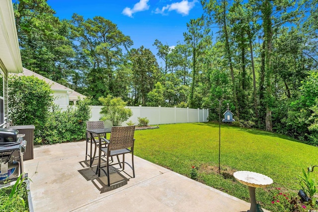 1007 Oak Marsh Ln, North Myrtle Beach, SC 29582 - fenced backyard with a patio