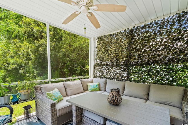 1007 Oak Marsh Ln, North Myrtle Beach, SC 29582 - view of patio with an outdoor hangout area and ceiling fan