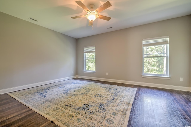 520 Oak Pond Ct, Conway, SC 29526 - empty room with dark wood-type flooring and ceiling fan