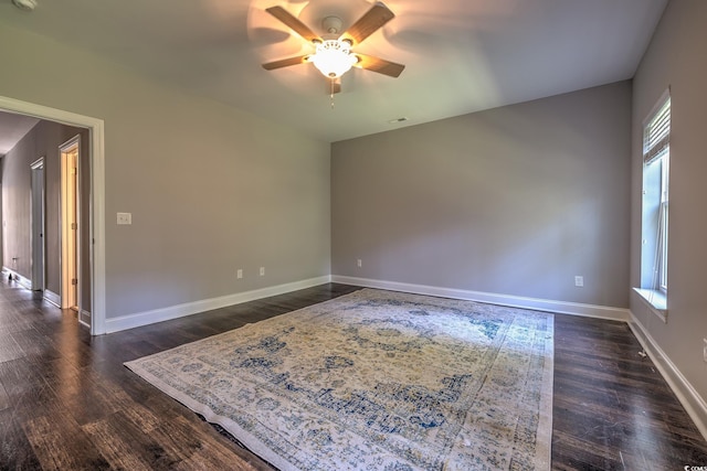 520 Oak Pond Ct, Conway, SC 29526 - unfurnished room with ceiling fan and dark wood-style flooring
