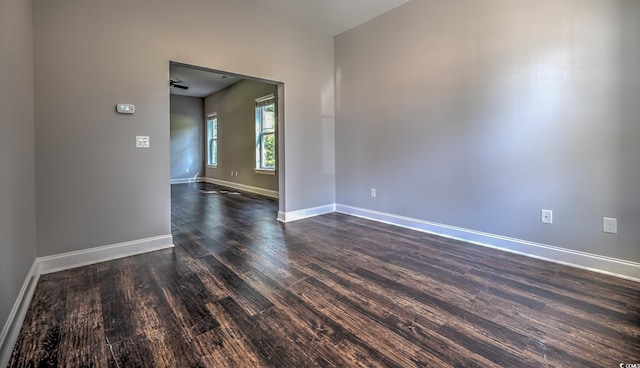 520 Oak Pond Ct, Conway, SC 29526 - empty room with dark wood-style flooring and a ceiling fan