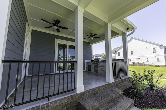 287 W Palms Dr, Myrtle Beach, SC 29579 - deck with ceiling fan and area for grilling