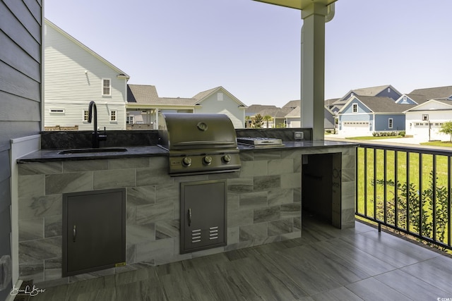 287 W Palms Dr, Myrtle Beach, SC 29579 - view of patio featuring an outdoor kitchen and a residential view