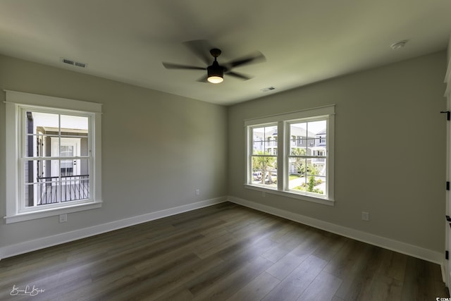 287 W Palms Dr, Myrtle Beach, SC 29579 - empty room with ceiling fan and dark wood-style floors