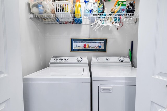 4400 Turtle Ln Unit 2-D, Little River, SC 29566 - washroom featuring separate washer and dryer