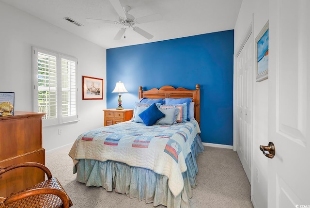 4400 Turtle Ln Unit 2-D, Little River, SC 29566 - bedroom featuring carpet flooring, ceiling fan, and a closet