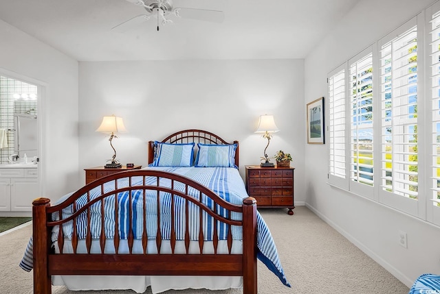 4400 Turtle Ln Unit 2-D, Little River, SC 29566 - bedroom featuring carpet, multiple windows, ensuite bath, and ceiling fan