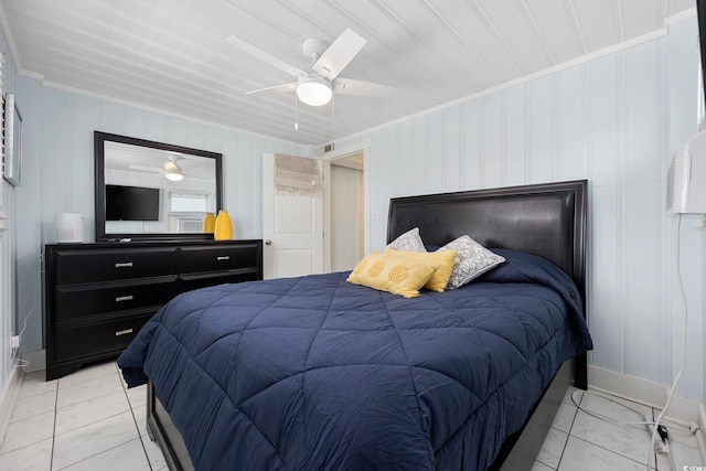302 46th Ave N, North Myrtle Beach, SC 29582 - bedroom with ornamental molding, light marble finish floors, and a ceiling fan