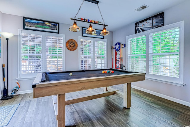 2479 Burning Tree Ln, Little River, SC 29566 - game room with healthy amount of natural light, billiards table, and wood finished floors