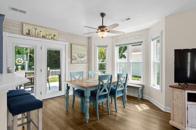 1644 Langley Dr, Longs, SC 29568 - dining space with wood finished floors and ceiling fan