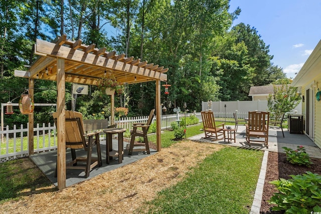 1644 Langley Dr, Longs, SC 29568 - fenced backyard featuring a patio area and a pergola