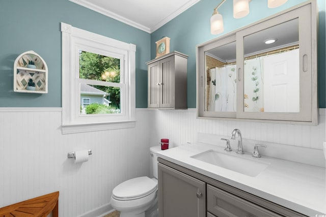 1644 Langley Dr, Longs, SC 29568 - bathroom featuring wainscoting, vanity, and crown molding