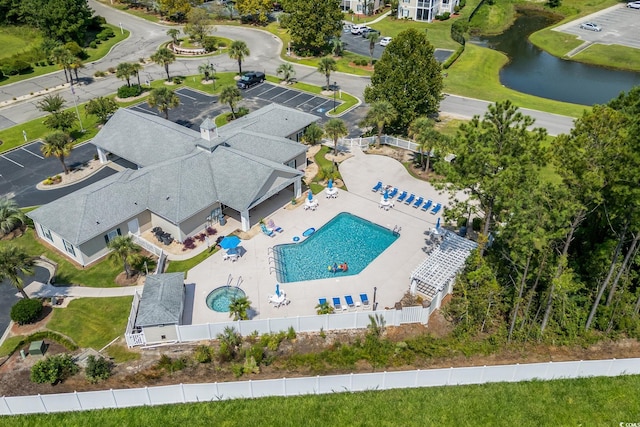 1644 Langley Dr, Longs, SC 29568 - aerial view of a pool and a nearby body of water