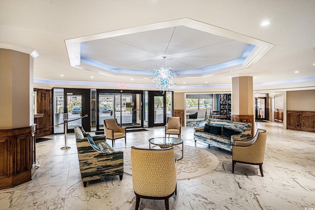 9650 Shore Dr Unit 209, Myrtle Beach, SC 29572 - community lobby featuring crown molding, wainscoting, and recessed lighting