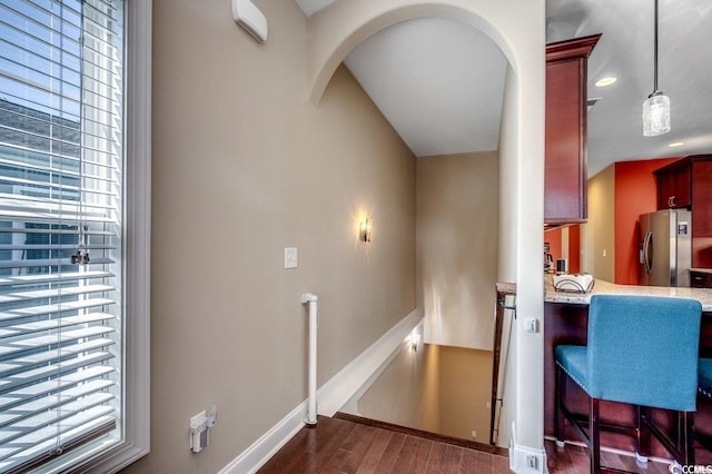 1733 24th Ave N, North Myrtle Beach, SC 29582 - interior space with wood finished floors and arched walkways