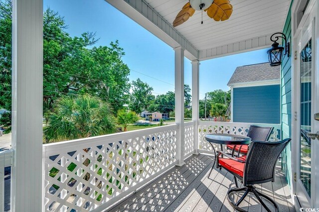 1733 24th Ave N, North Myrtle Beach, SC 29582 - balcony featuring a ceiling fan