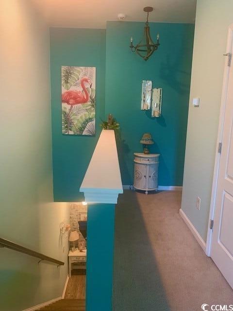 2256 Heritage Loop Unit 2256, Myrtle Beach, SC 29577 - corridor with a chandelier and carpet flooring