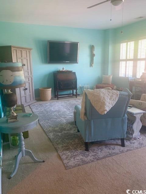 2256 Heritage Loop Unit 2256, Myrtle Beach, SC 29577 - carpeted living room featuring a ceiling fan