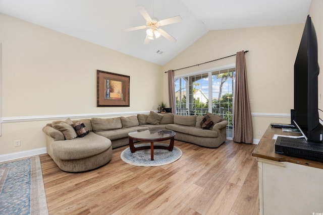 139 Avian Dr Unit 6-201, Pawleys Island, SC 29585 - living area featuring a ceiling fan, light wood finished floors, and high vaulted ceiling