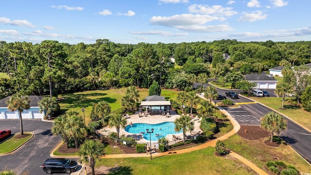139 Avian Dr Unit 6-201, Pawleys Island, SC 29585 - aerial view of a pool area and a forest