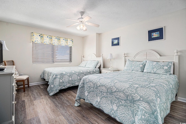 8560 Queensway Blvd Unit 706, Myrtle Beach, SC 29572 - bedroom with wood finished floors, a textured ceiling, and ceiling fan