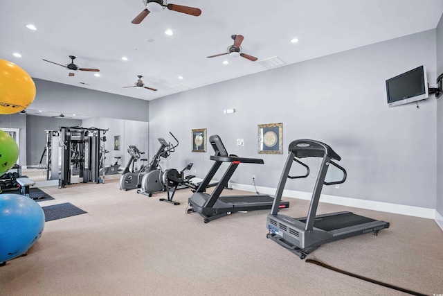 LOT142 Millbank Rd, Georgetown, SC 29440 - exercise room with recessed lighting and a ceiling fan