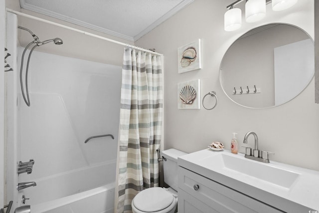 6001 N Ocean Blvd Unit 137, North Myrtle Beach, SC 29582 - full bath featuring ornamental molding, shower / bath combo, and vanity