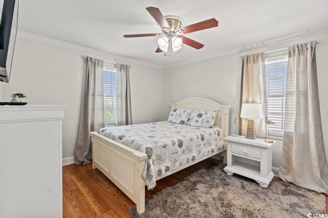 325 N 58th Ave N, North Myrtle Beach, SC 29582 - bedroom with crown molding, wood finished floors, and ceiling fan