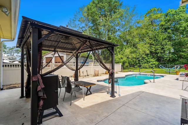 528 George Washington Trl, Georgetown, SC 29440 - view of pool with a gazebo, a fenced backyard, and a patio