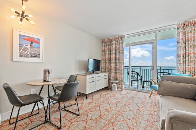 2000 N Ocean Blvd Unit 1206, Myrtle Beach, SC 29577 - living area with a chandelier
