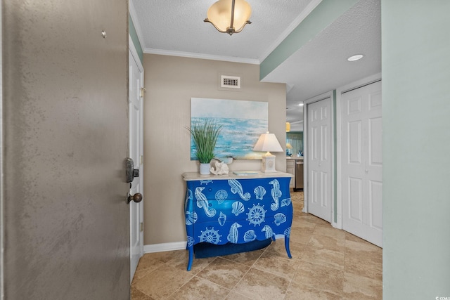 517 S Ocean Blvd Unit 705, North Myrtle Beach, SC 29582 - entryway with a textured ceiling and crown molding