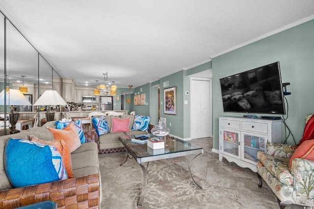 517 S Ocean Blvd Unit 705, North Myrtle Beach, SC 29582 - living area with ornamental molding