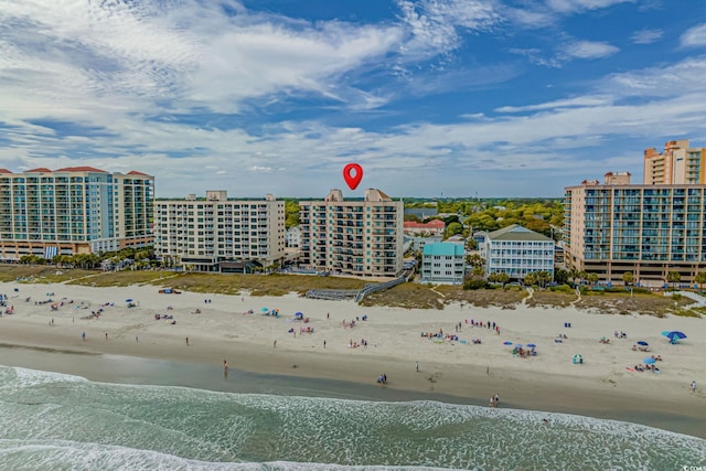 517 S Ocean Blvd Unit 705, North Myrtle Beach, SC 29582 - drone / aerial view of waterfront with a beach